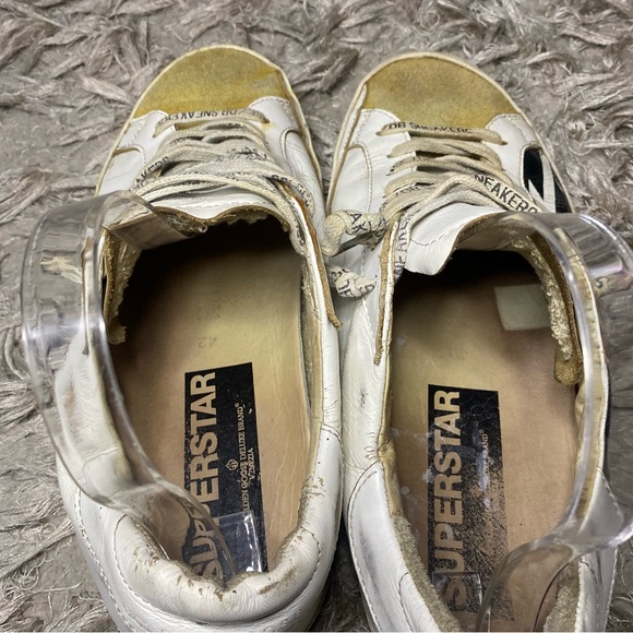 GOLDEN GOOSE LIMITED EDITION BLACK STAR SUPERSTAR SNEAKERS men size 9 - Picture 6 of 15